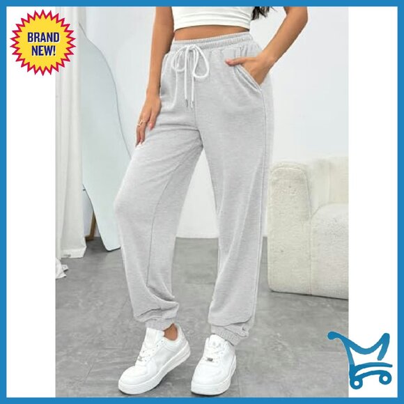 Women's Sweatpants Joggers High Waist Drawstring Pockets Lounge Athletic - Picture 3 of 7